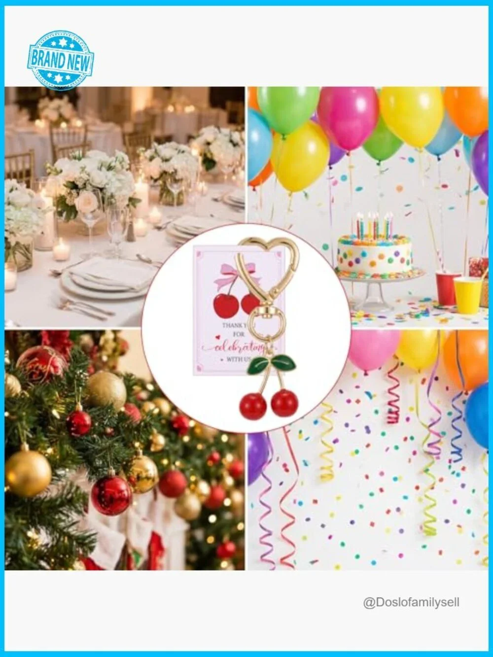 Cherry Keychains Bulk Set Y2K Cute Fruit Charms with Gift Bags Party Favors